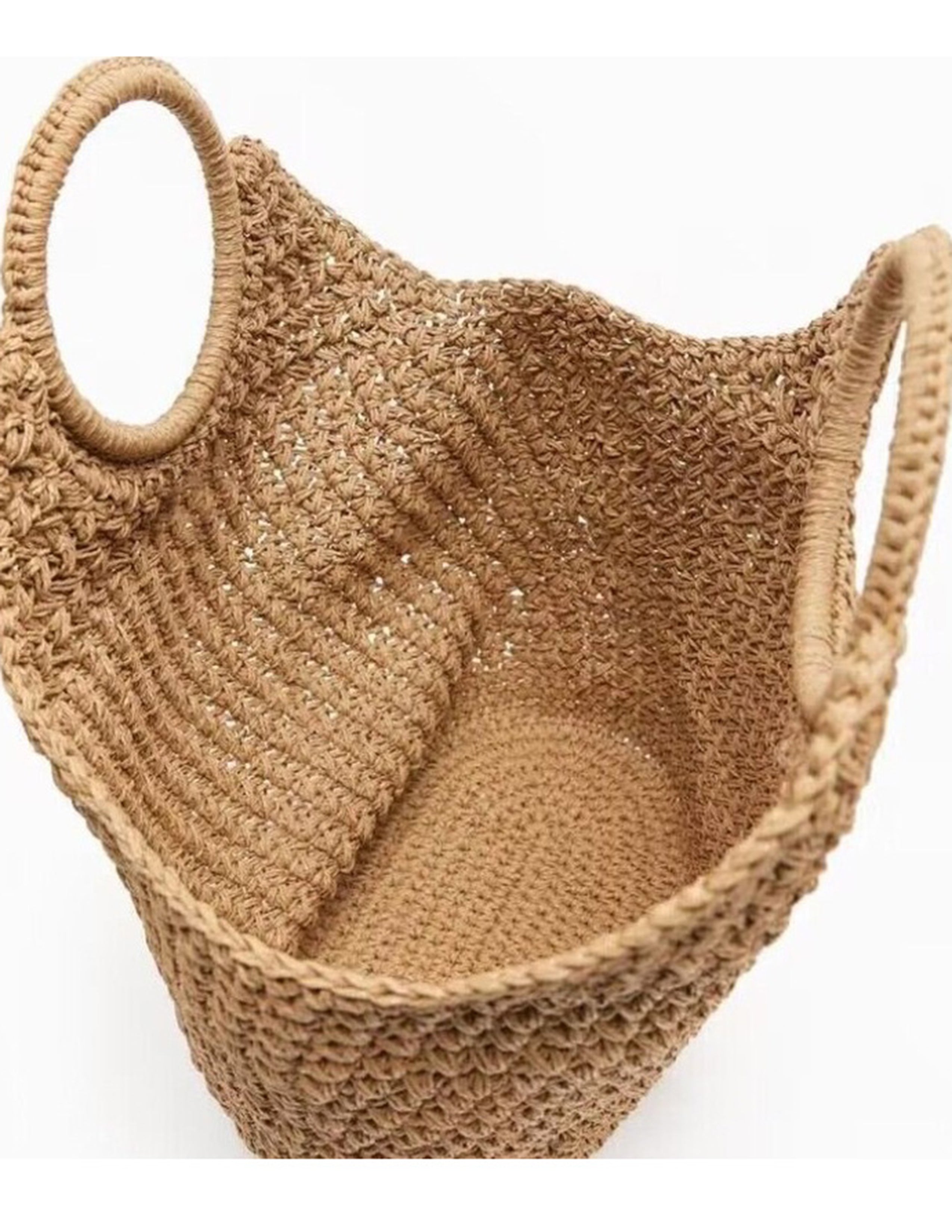 Khaki Straw Cross Basket Bag-CALLISTARI