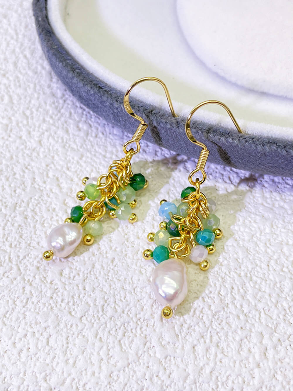 Small Fresh Grape Cluster Tassel Earrings-CALLISTARI