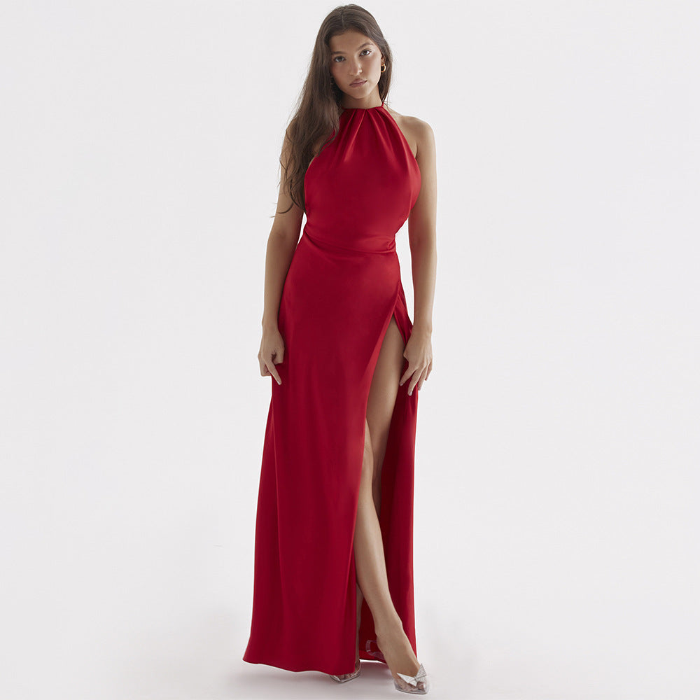 Black Thigh Slit Maxi Dress-CALLISTARI