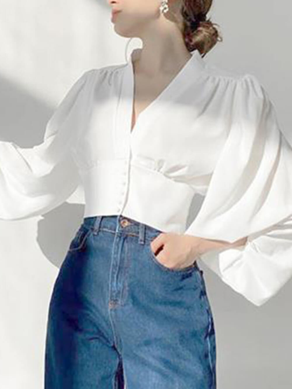 French Chiffon Long Sleeve Commuter Shirt-CALLISTARI