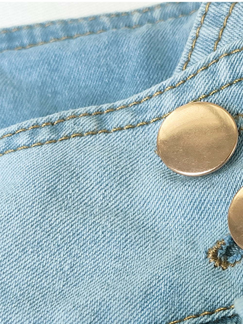 Loose Puff Sleeve Denim Short Shirt-CALLISTARI
