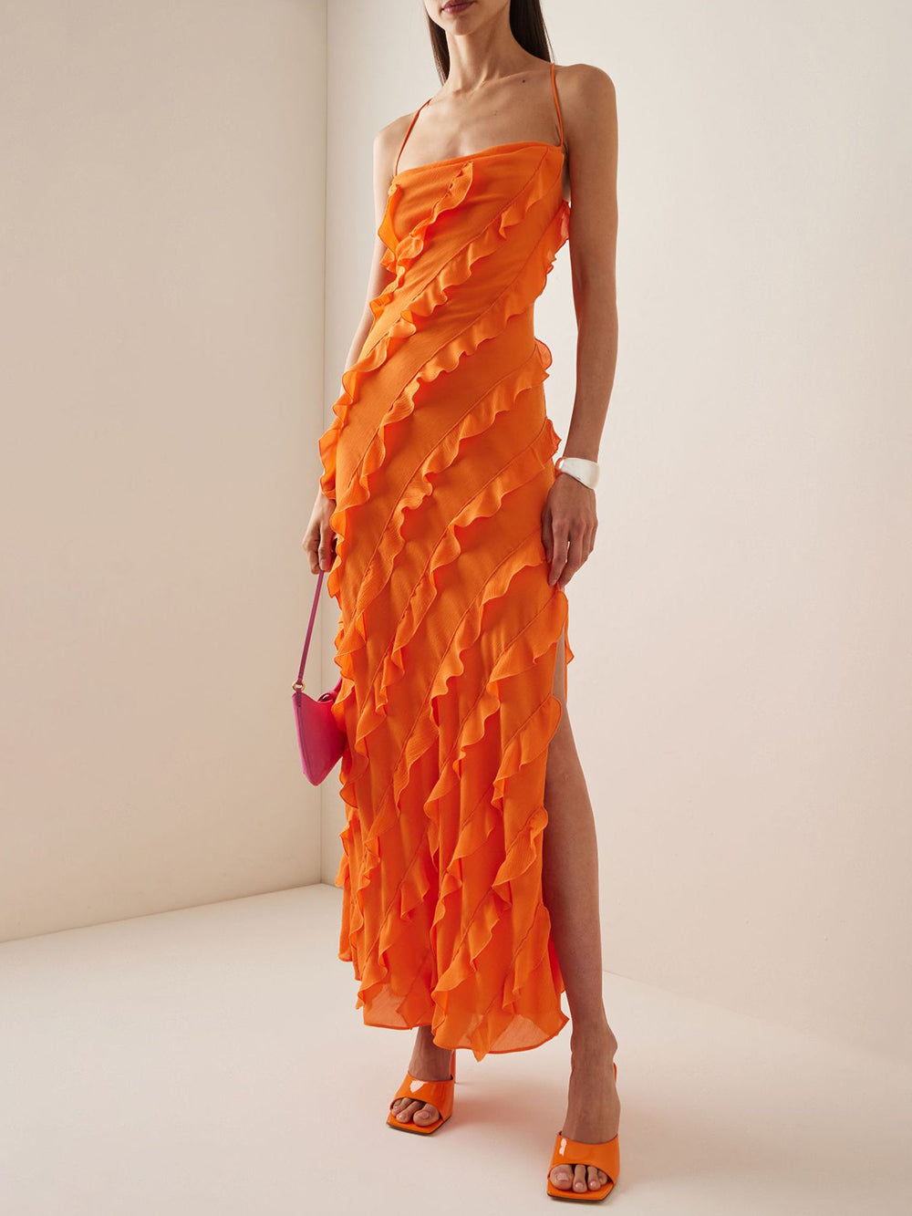 Wood Ear Skirt Slit Maxi Dress-CALLISTARI