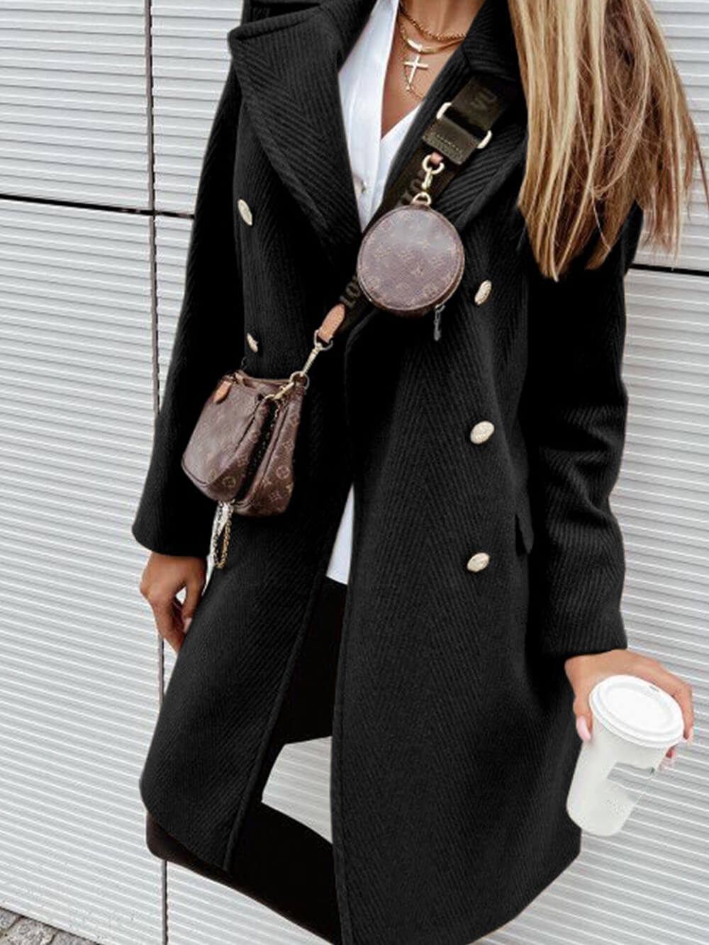 Solid Color Simple Mid-Length Coat-CALLISTARI