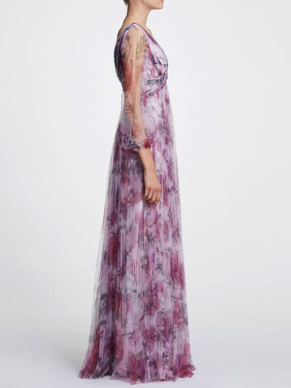 Printed Chiffon Maxi Dress-CALLISTARI
