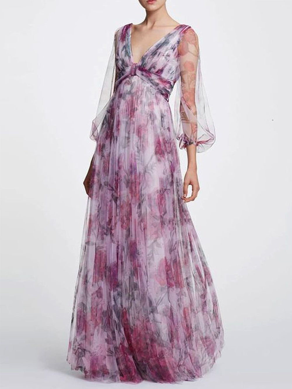 Printed Chiffon Maxi Dress-CALLISTARI