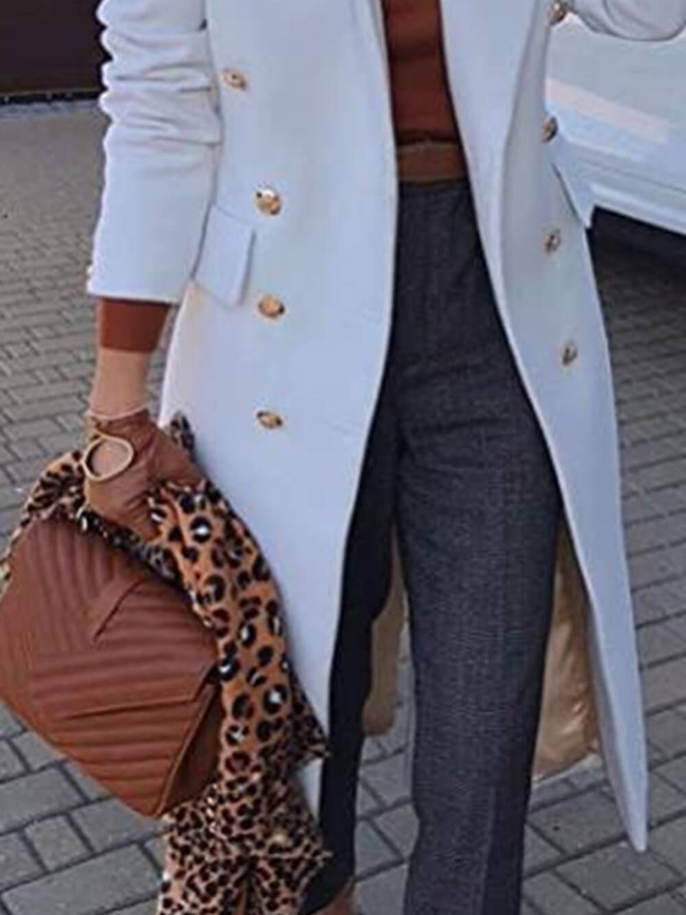 Double Breasted Mid Length Woolen Coat-CALLISTARI