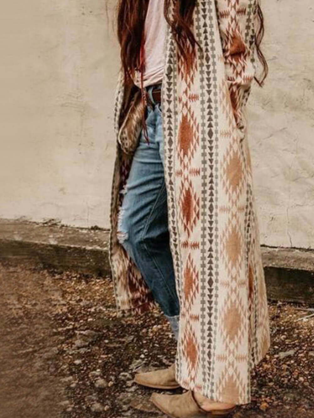 Aztec Boho Cardigan Casual Coat-CALLISTARI