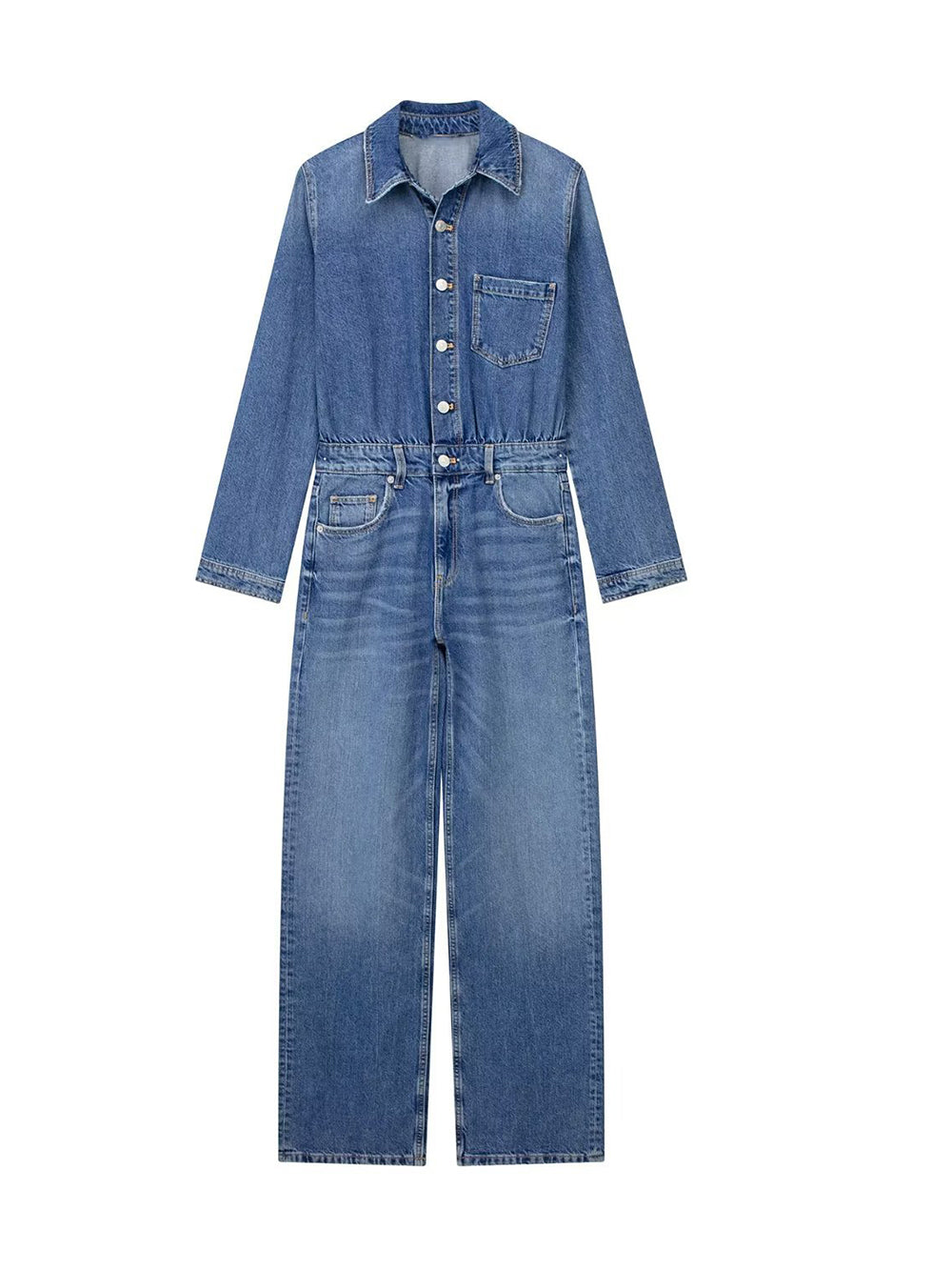 Casual Straight Denim Jumpsuit-CALLISTARI