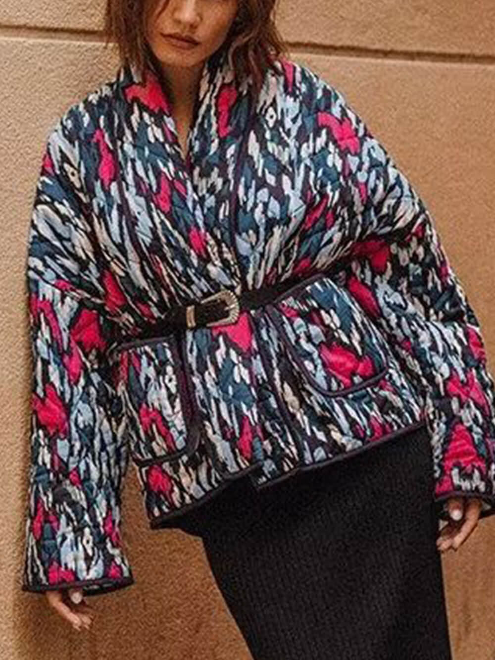 Cardigan Cotton Coat With Printed Thin Pockets-CALLISTARI