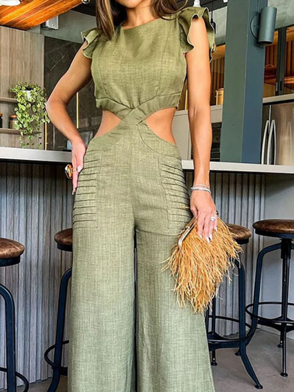 Joy Olive Jumpsuit-CALLISTARI