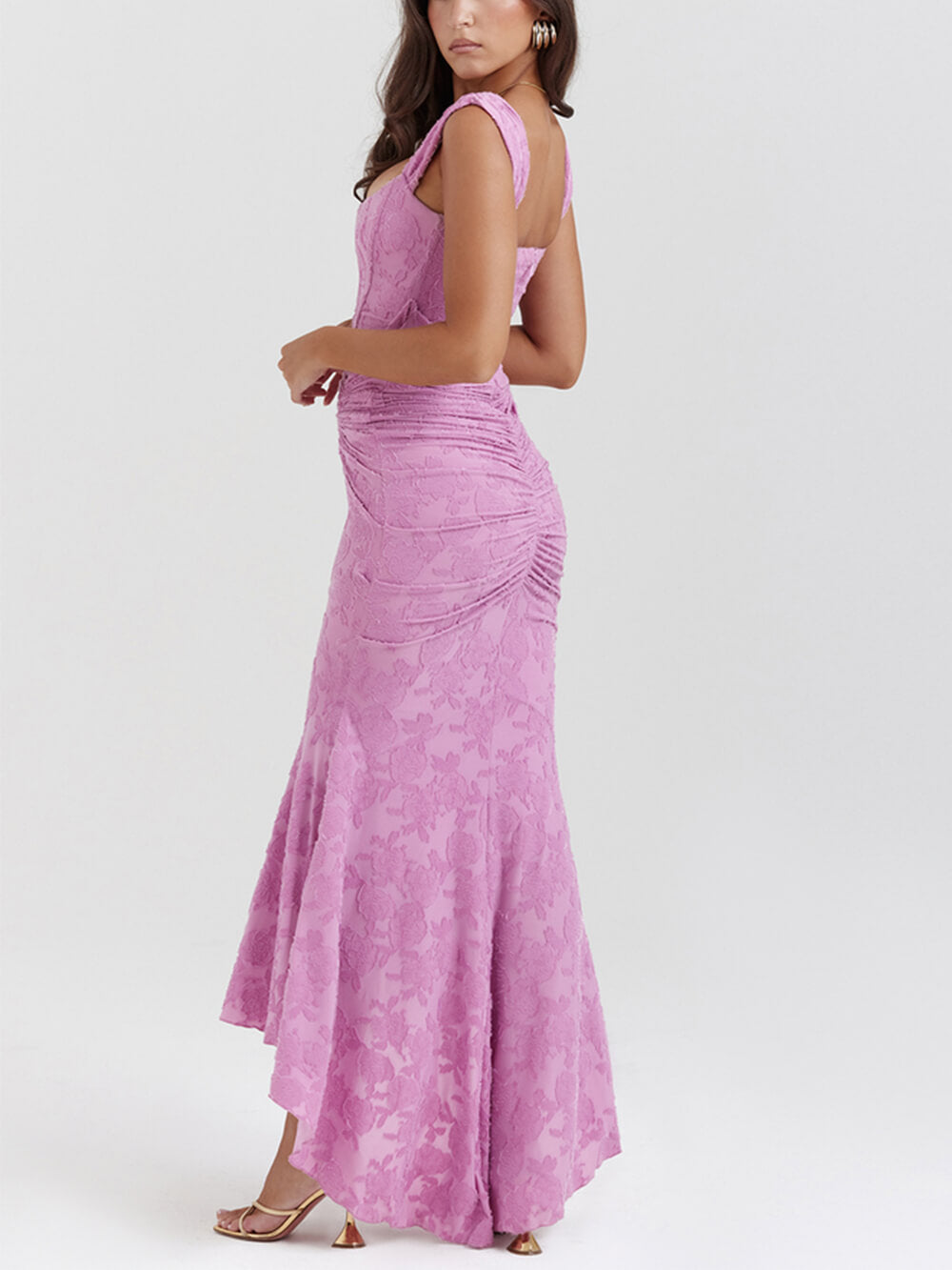 Pinkes Maxikleid Mit Blumenmuster-CALLISTARI