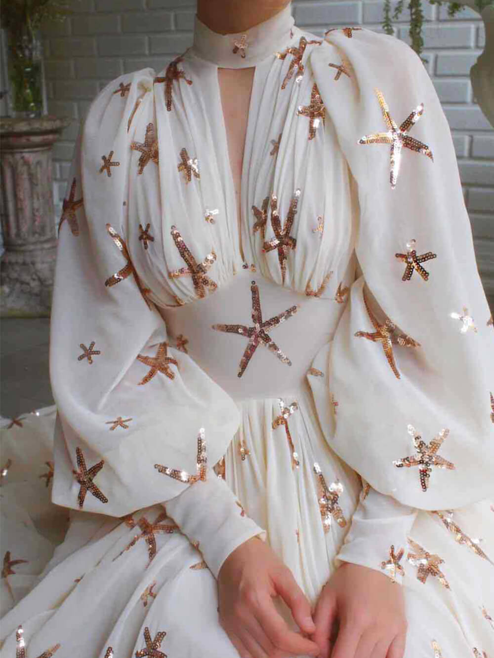 Sequined Chiffon Maxi Dress-CALLISTARI