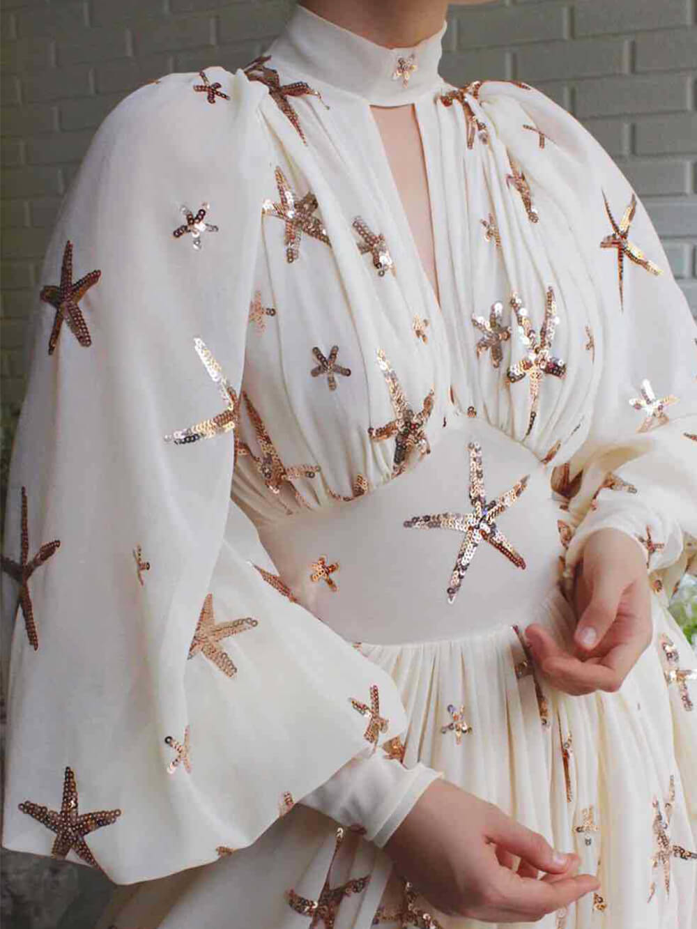 Sequined Chiffon Maxi Dress-CALLISTARI