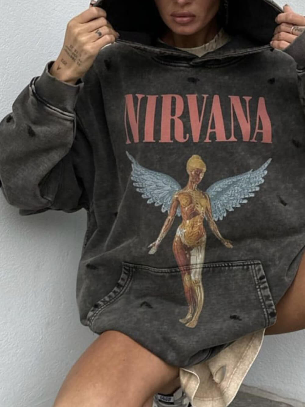 Casual And Lazy Retro Style Hooded Sweatshirt-CALLISTARI