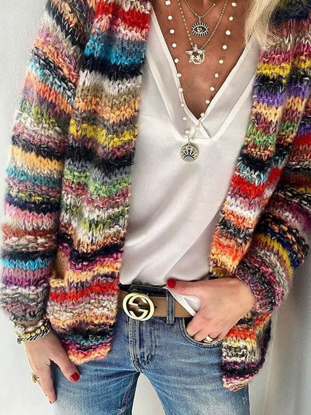 Knitted Cardigan Thin Coat Loose Coat-CALLISTARI
