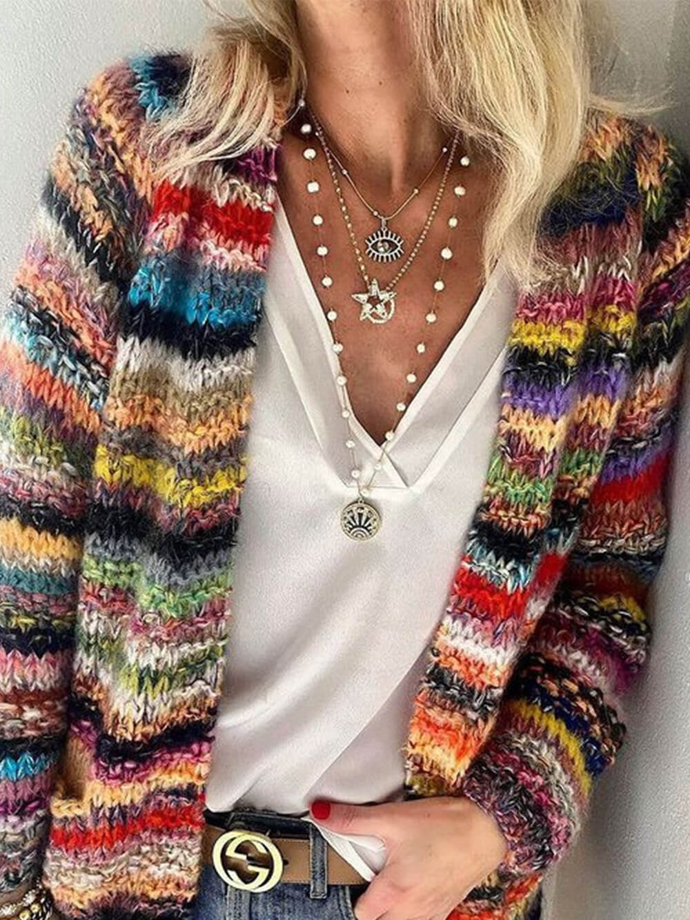 Knitted Cardigan Thin Coat Loose Coat-CALLISTARI