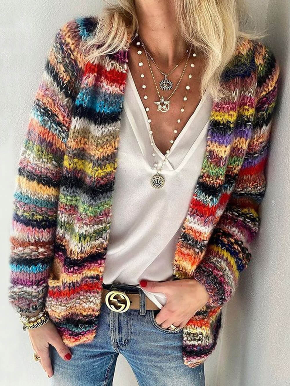 Knitted Cardigan Thin Coat Loose Coat-CALLISTARI