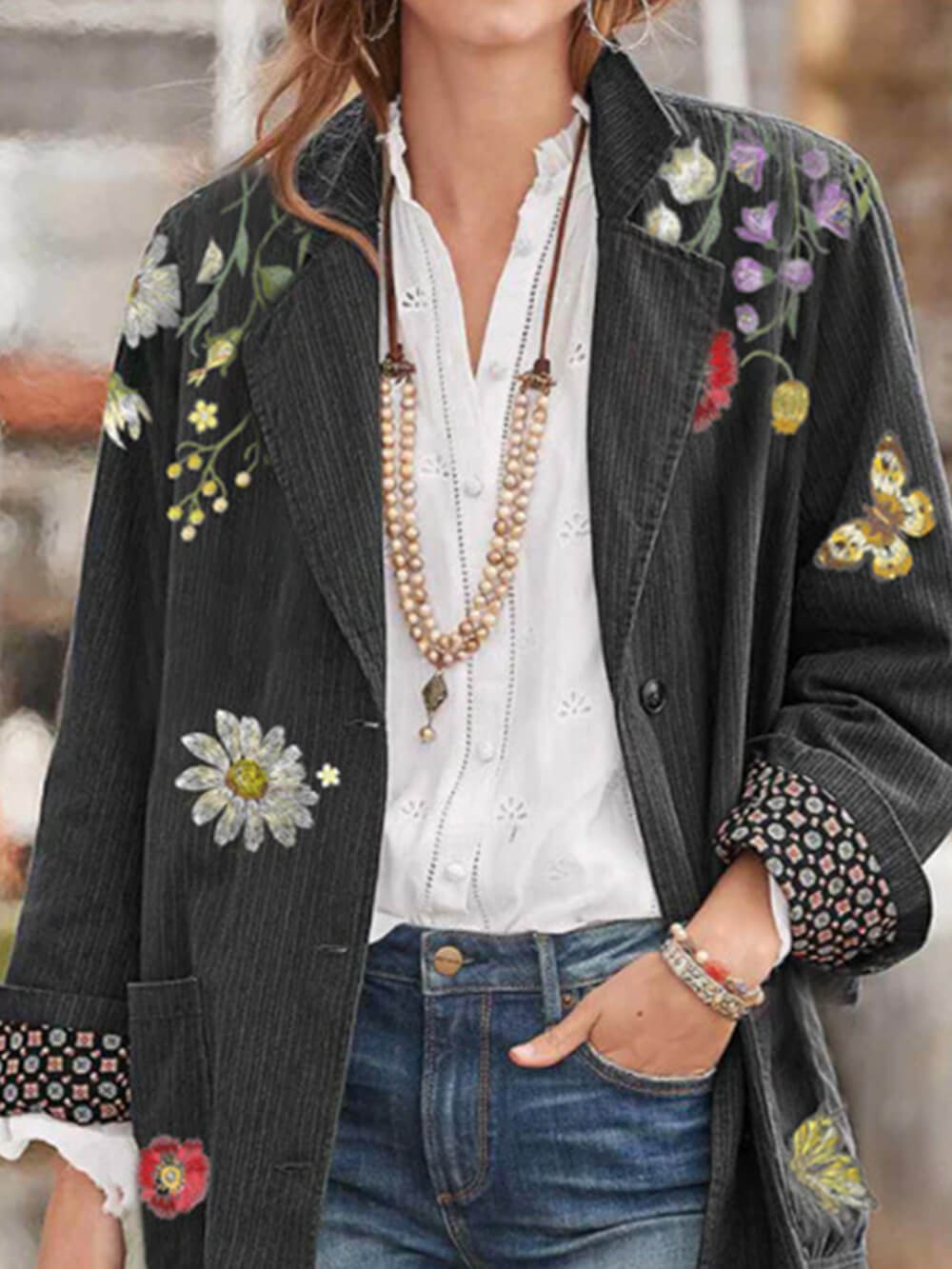 Premium Loose Lapel Mid-Length Coat-CALLISTARI