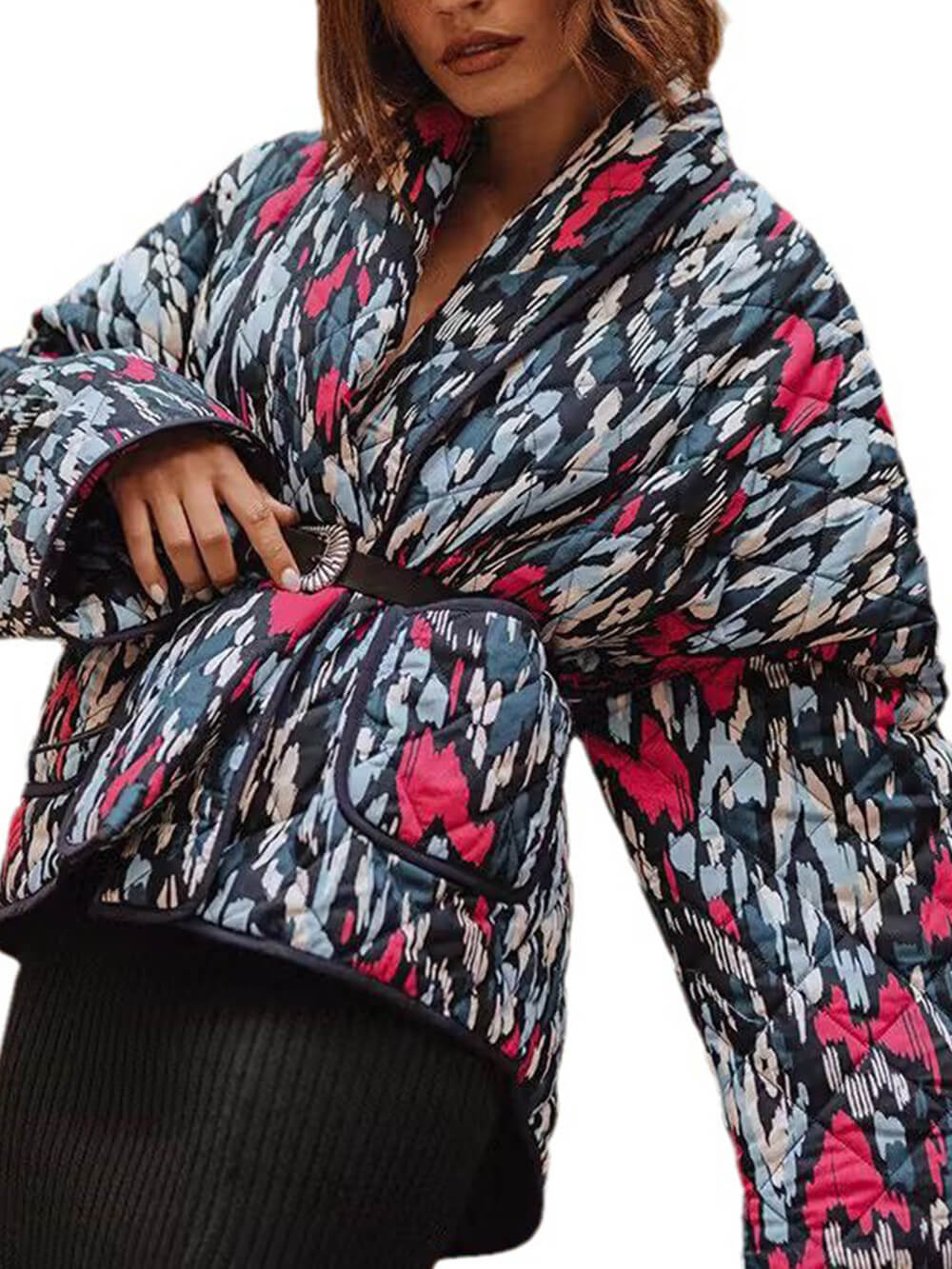 Cardigan Cotton Coat With Printed Thin Pockets-CALLISTARI