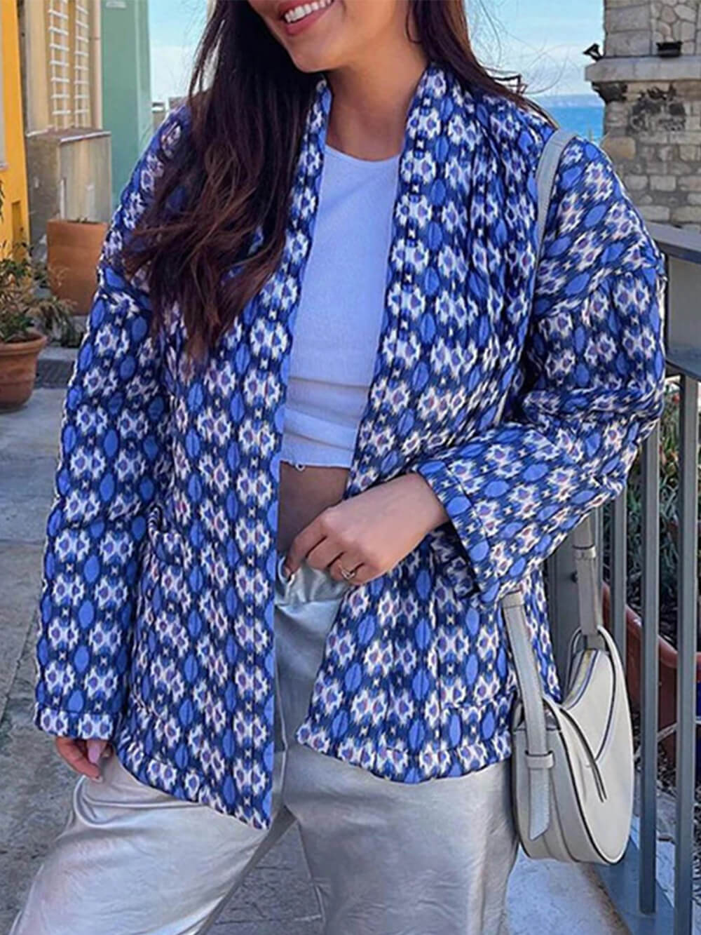 Elegant Printed Cotton Jacket-CALLISTARI