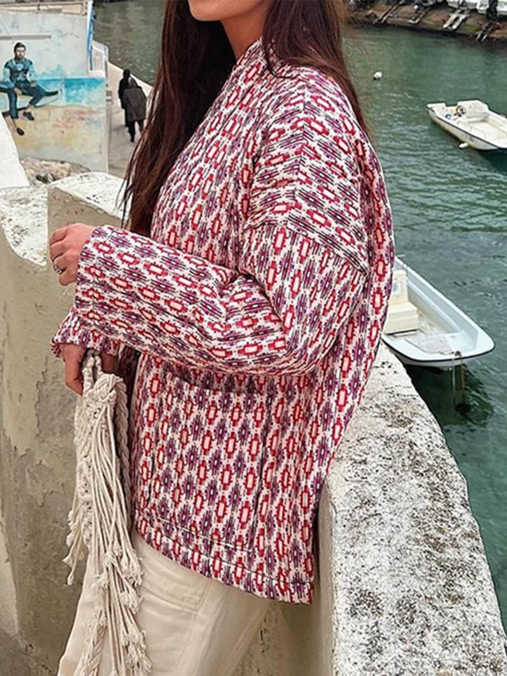 Elegant Printed Cotton Jacket-CALLISTARI