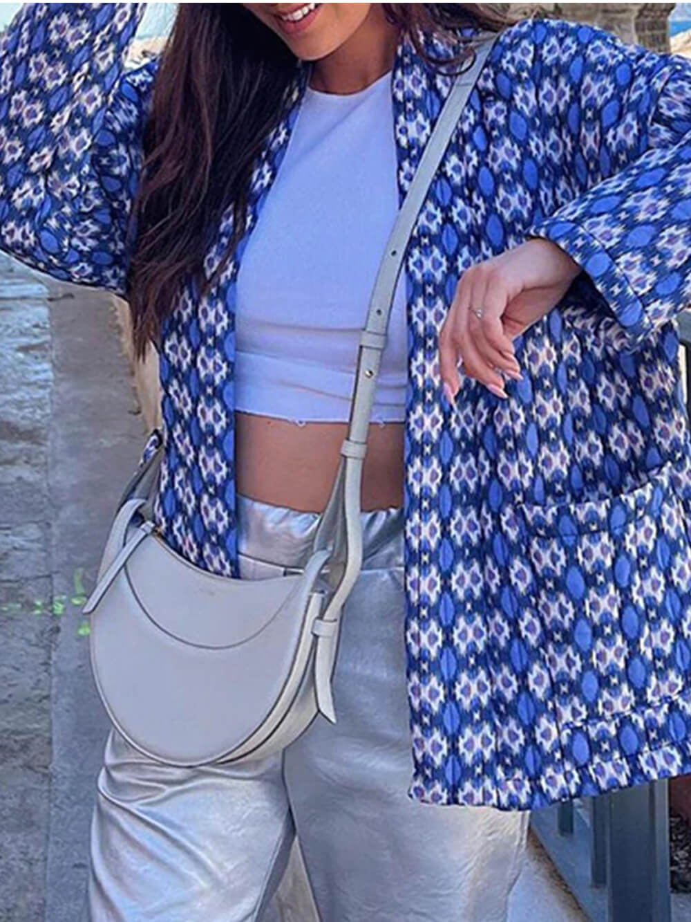 Elegant Printed Cotton Jacket-CALLISTARI