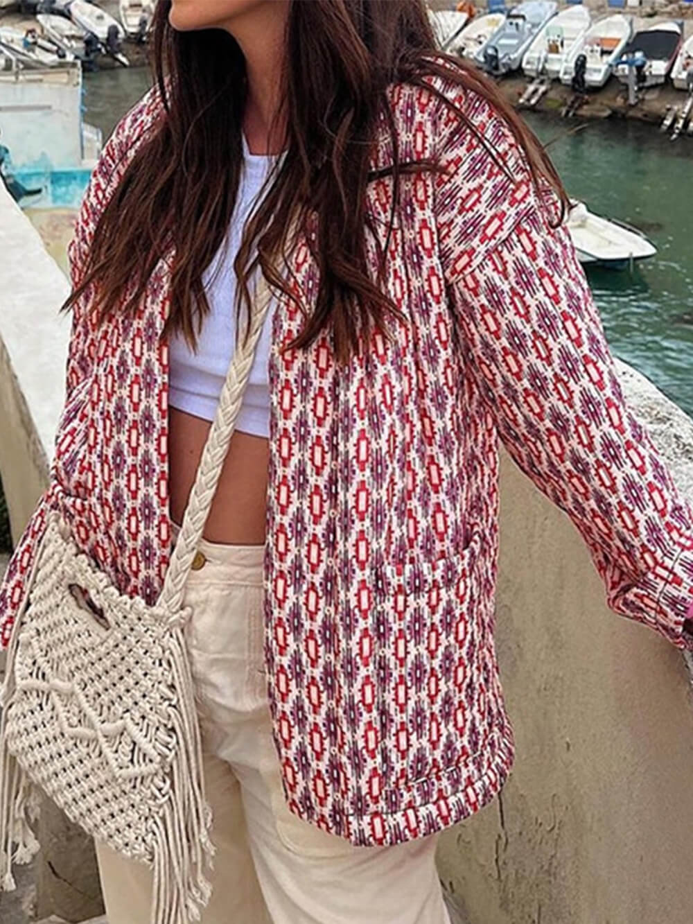 Elegant Printed Cotton Jacket-CALLISTARI