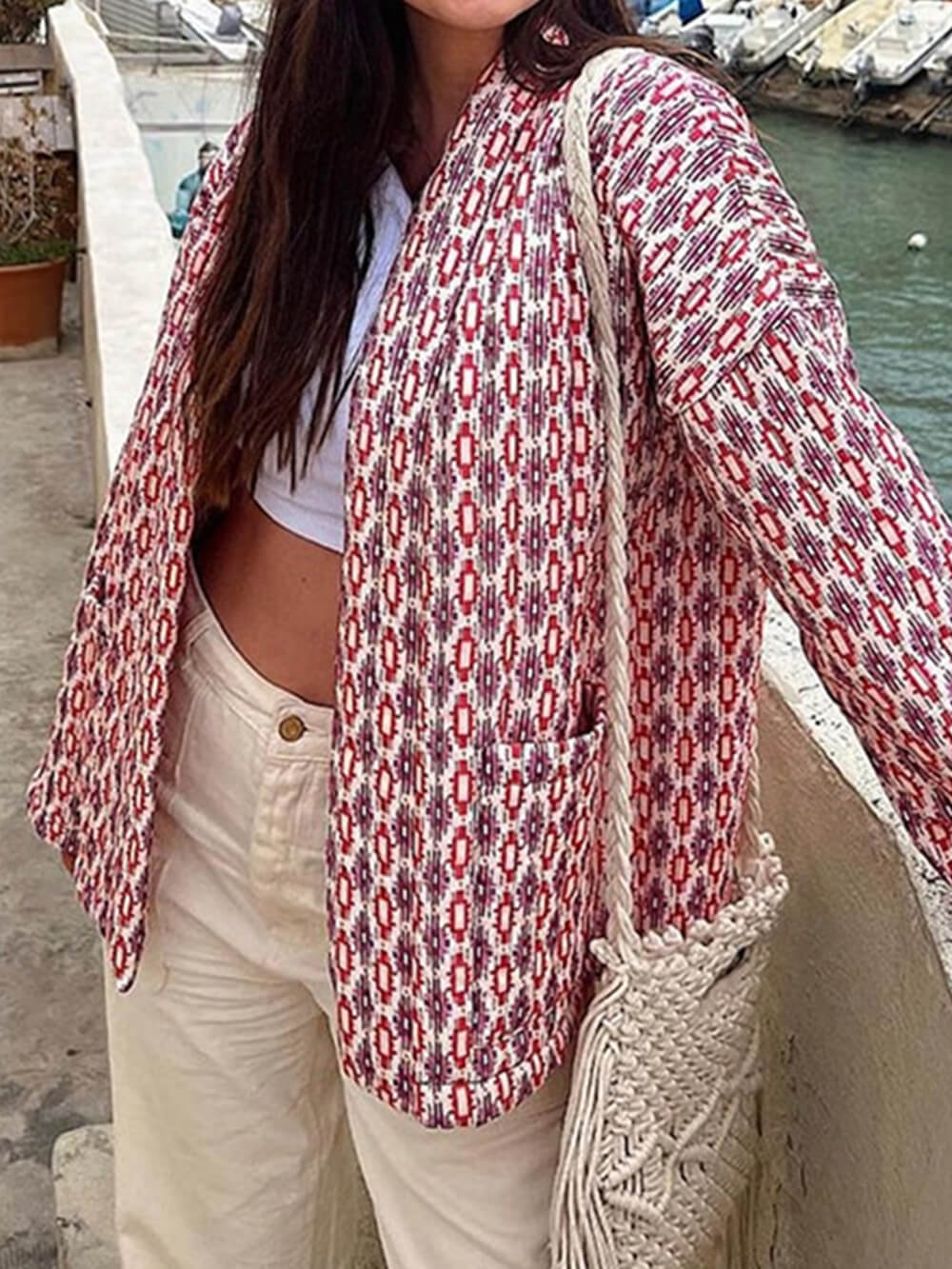 Elegant Printed Cotton Jacket-CALLISTARI
