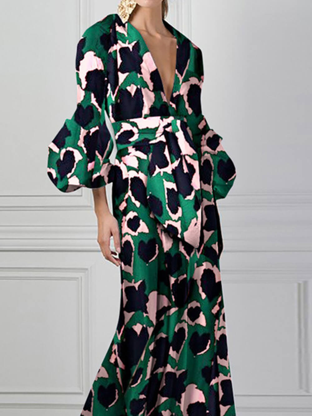 Sexy V-Neck Maxi Dress-CALLISTARI