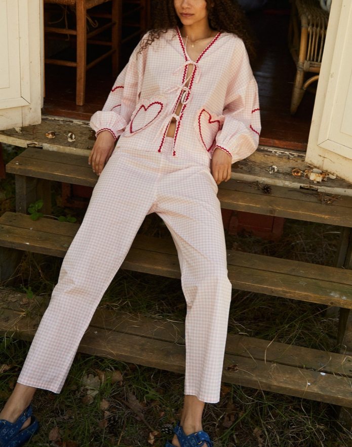 Organic Cotton Top - Pink Checks-CALLISTARI