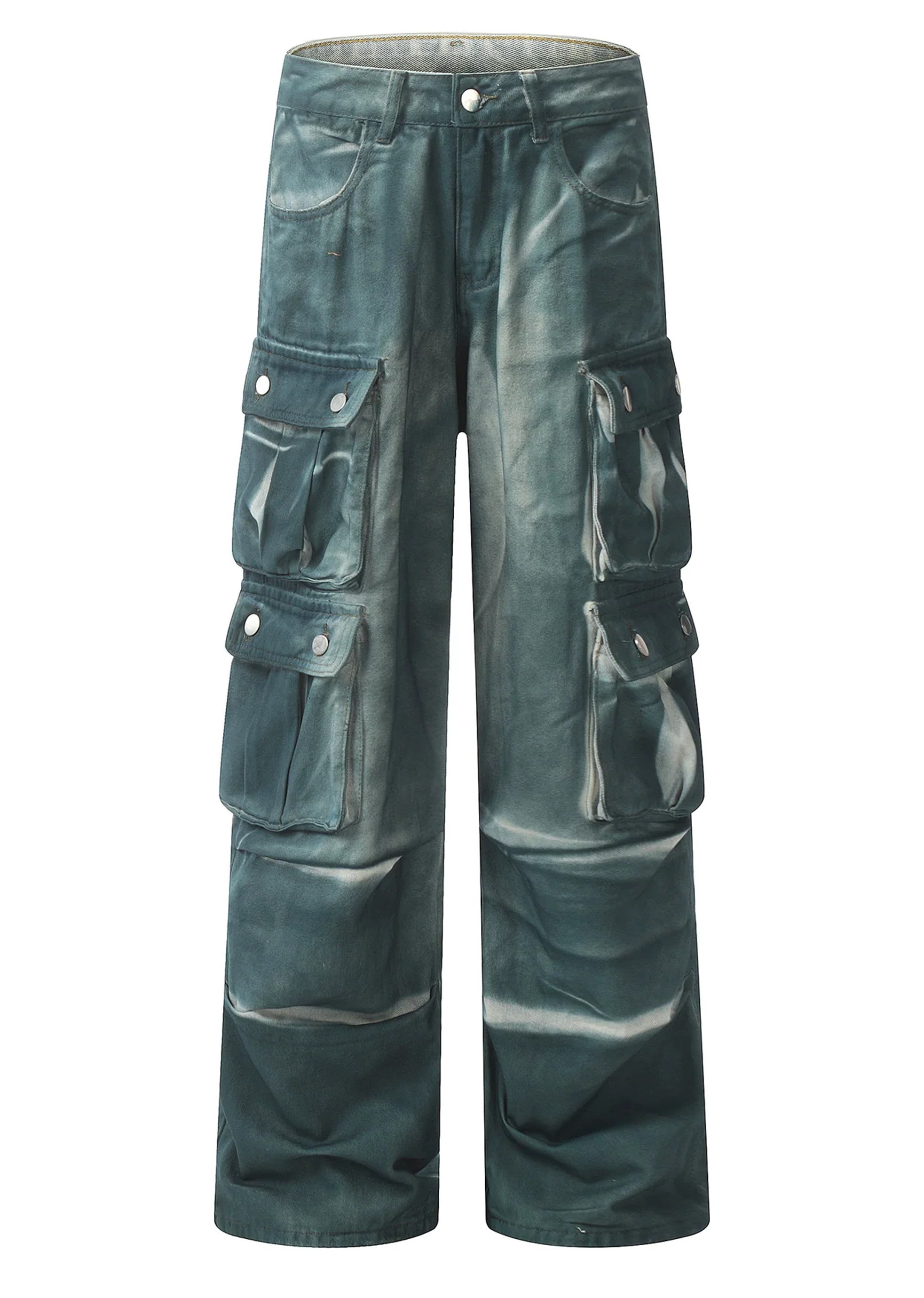 【MAXDSTR】Glossy gimmick fabric glossy design cargo denim pants  MD0162-CALLISTARI
