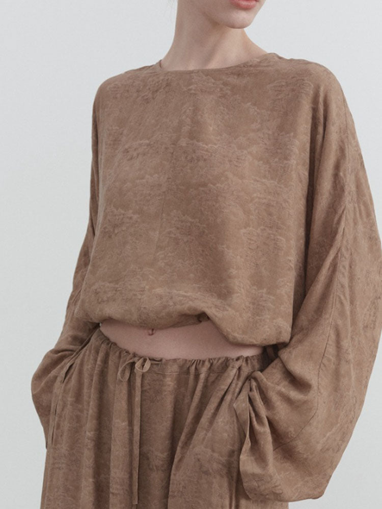 Linen Cropped Long Sleeve Shirt-CALLISTARI