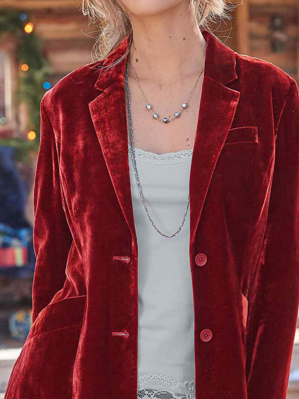 Velvet Solid Color Fashion Casual Suit Jacket-CALLISTARI
