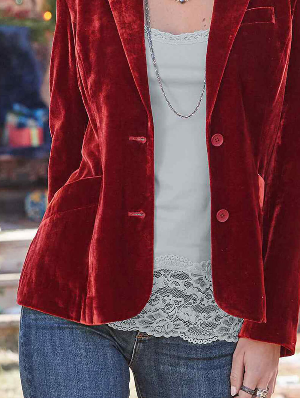 Velvet Solid Color Fashion Casual Suit Jacket-CALLISTARI