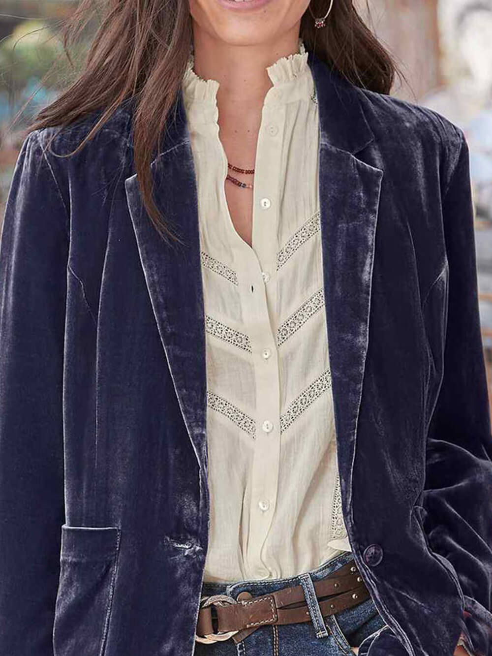 Velvet Cropped Fashion Jacket-CALLISTARI