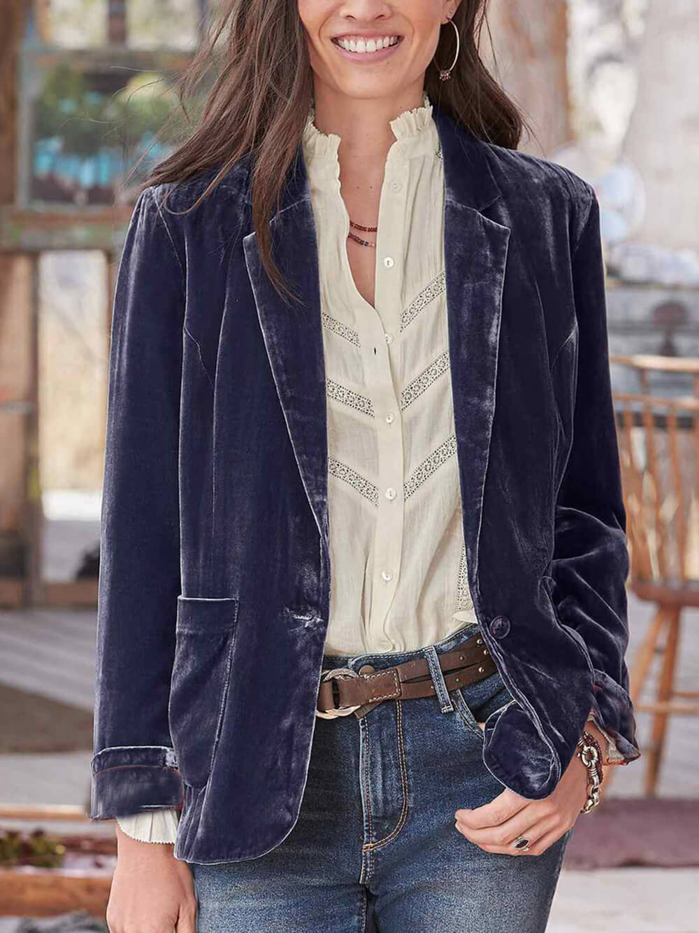 Velvet Cropped Fashion Jacket-CALLISTARI