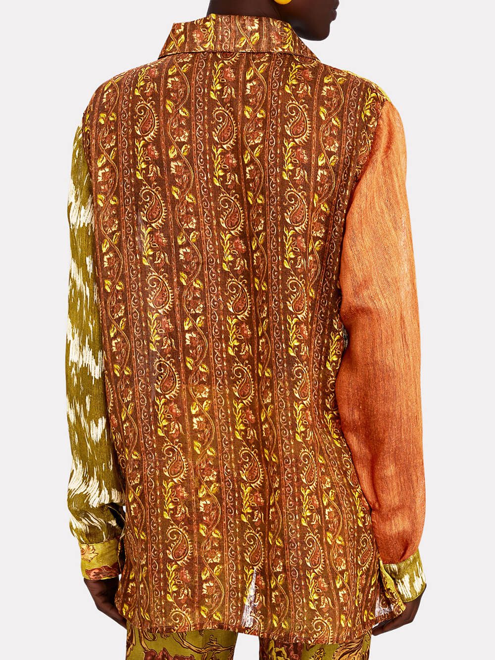 Unique Cliff Recycled Ethnic Print Button Top-CALLISTARI