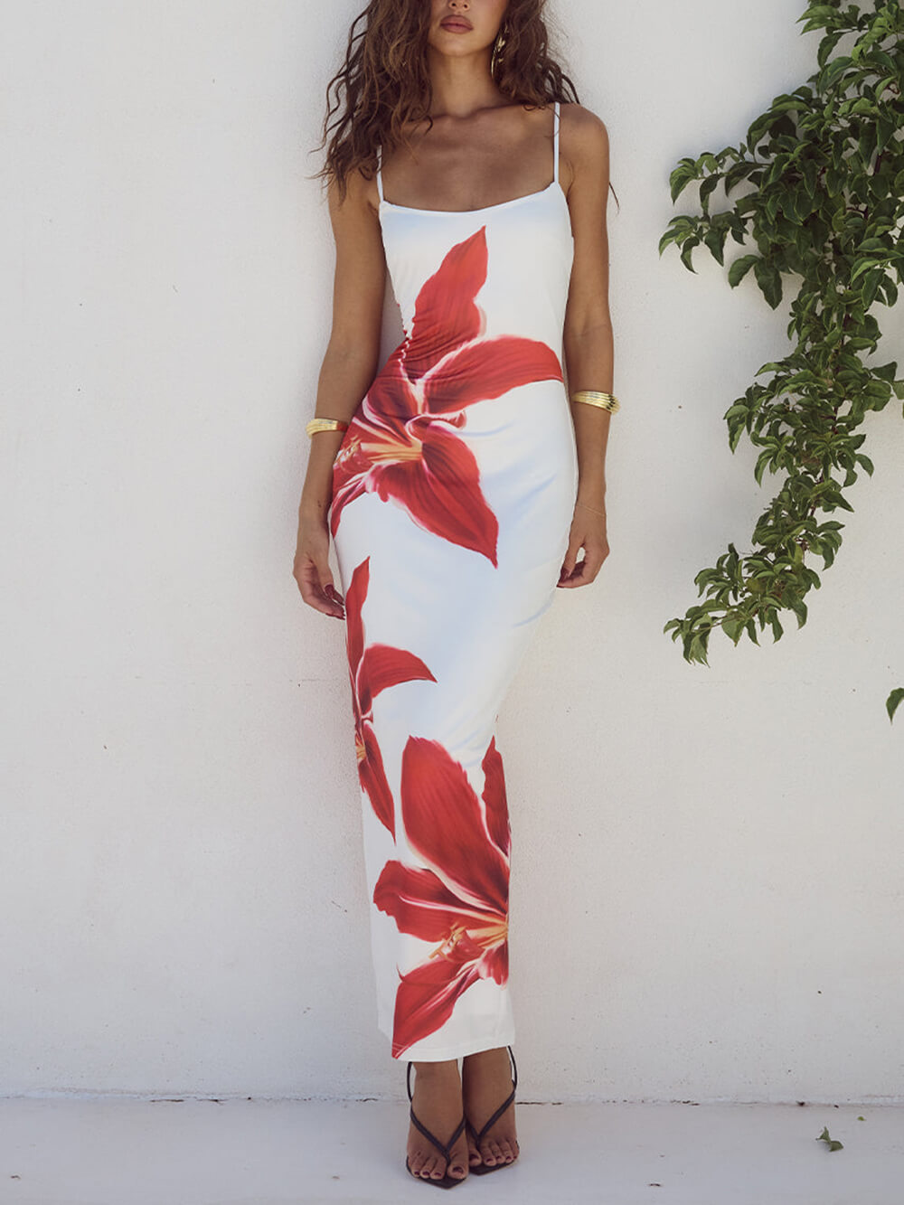 Unforgettable Abstract Floral Print Maxi Dress-CALLISTARI