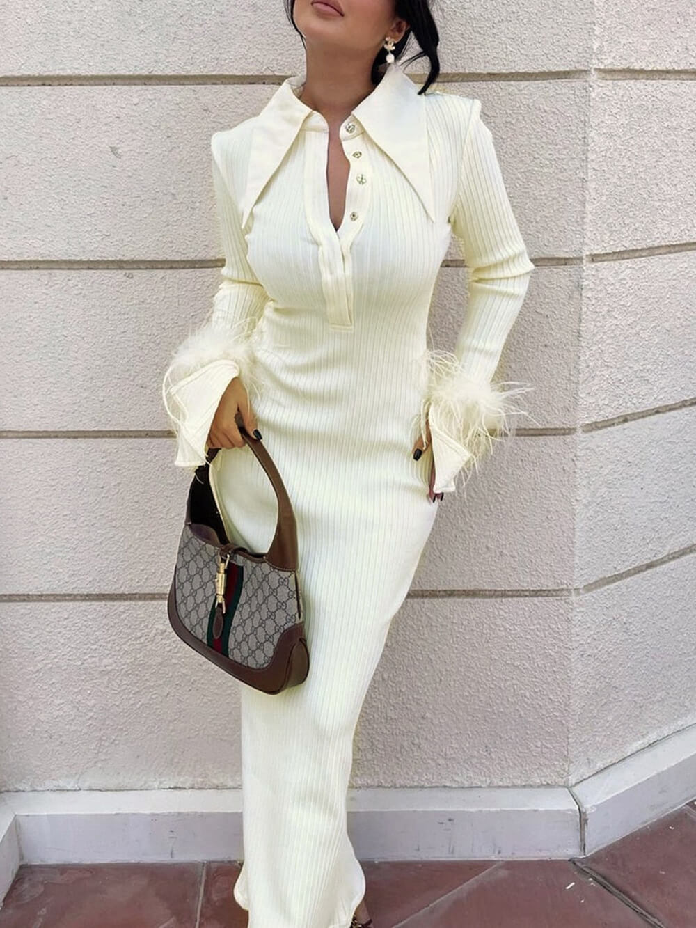 Maddy Feather Bandage Maxi Dress-CALLISTARI