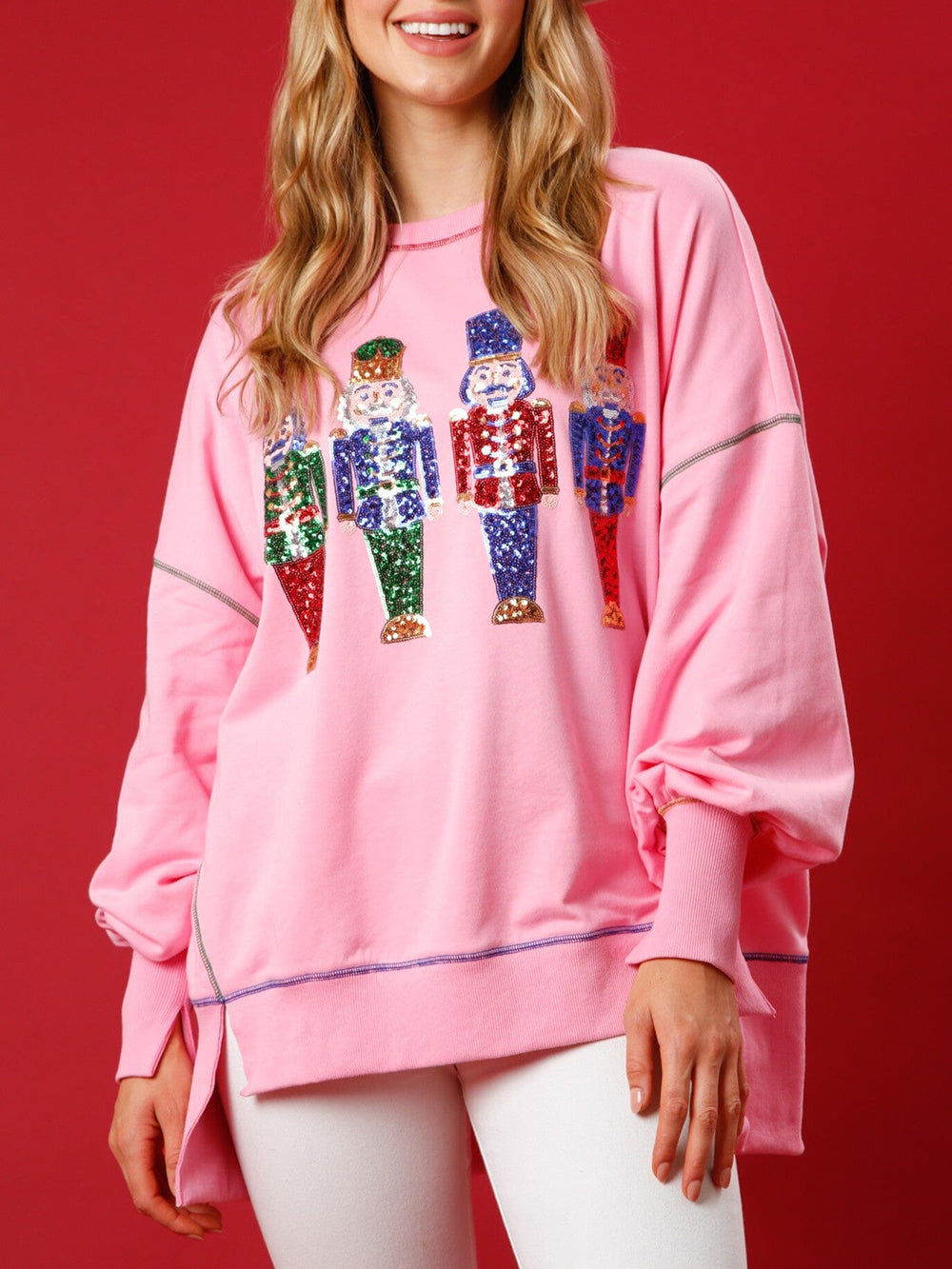 Sequin Nutcracker French Terry Sweatshirt-CALLISTARI
