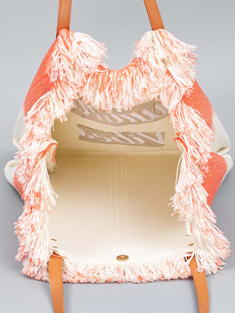 Two-Tone Embroidered Tote Bag-CALLISTARI