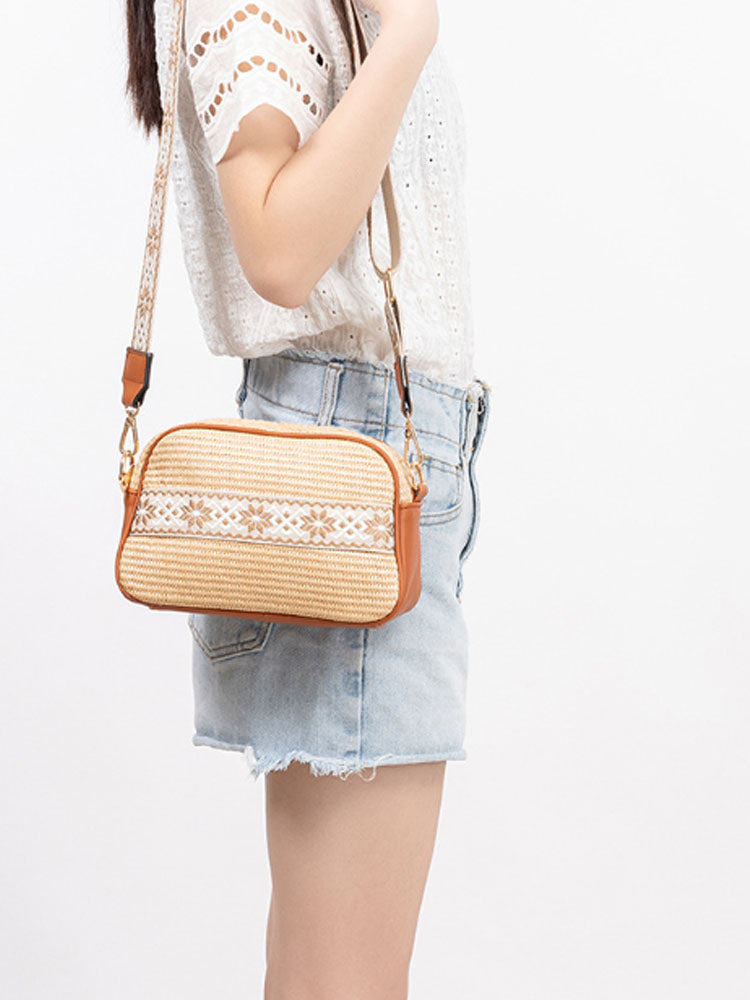 Grass Woven Mini Square Bag-CALLISTARI