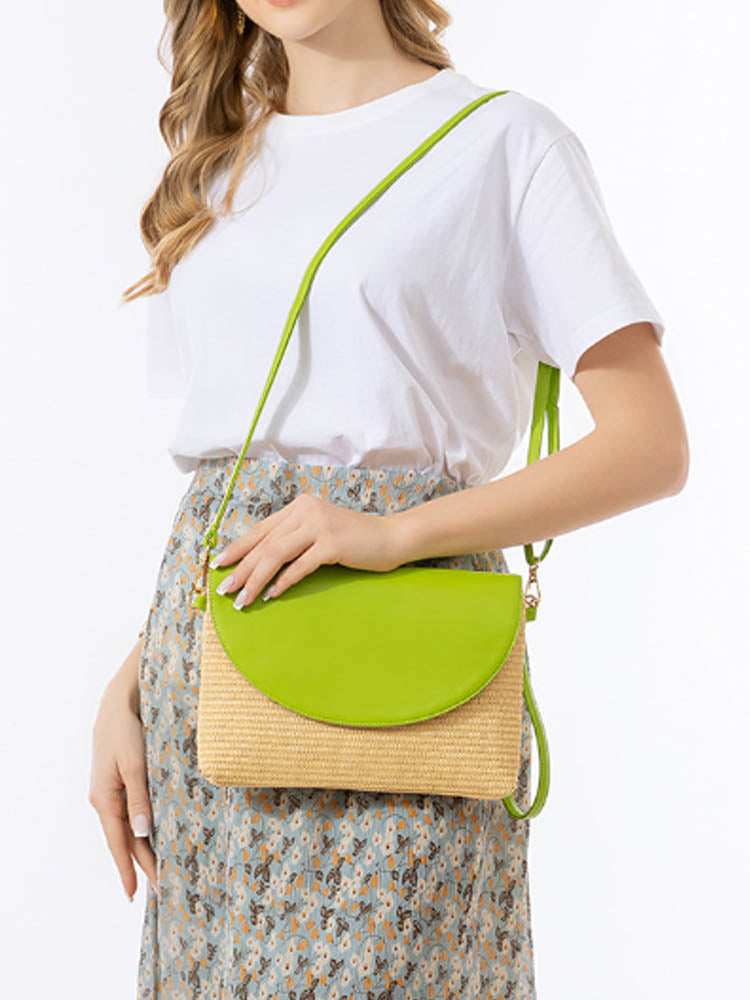 Detachable Shoulder Strap Grass Woven Clutch-CALLISTARI