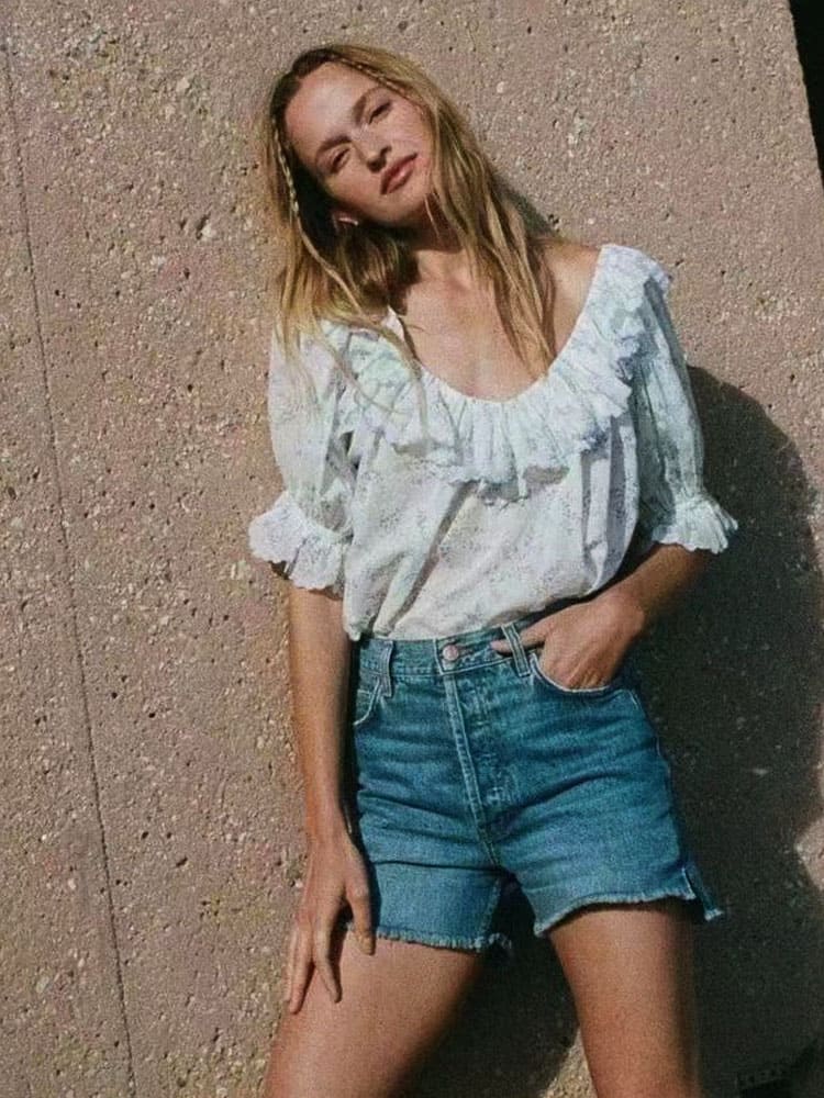 Ruffle Wave Edge Top-CALLISTARI