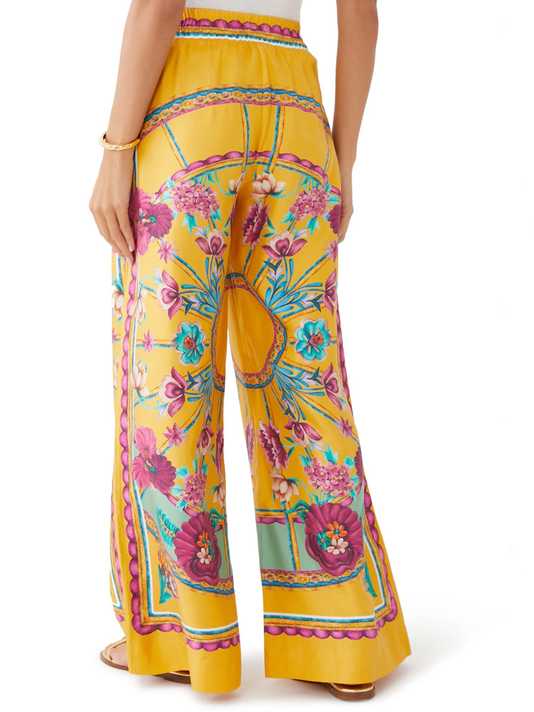 Fashionable Asymmetrical Print Top & Pants Set-Mesadic