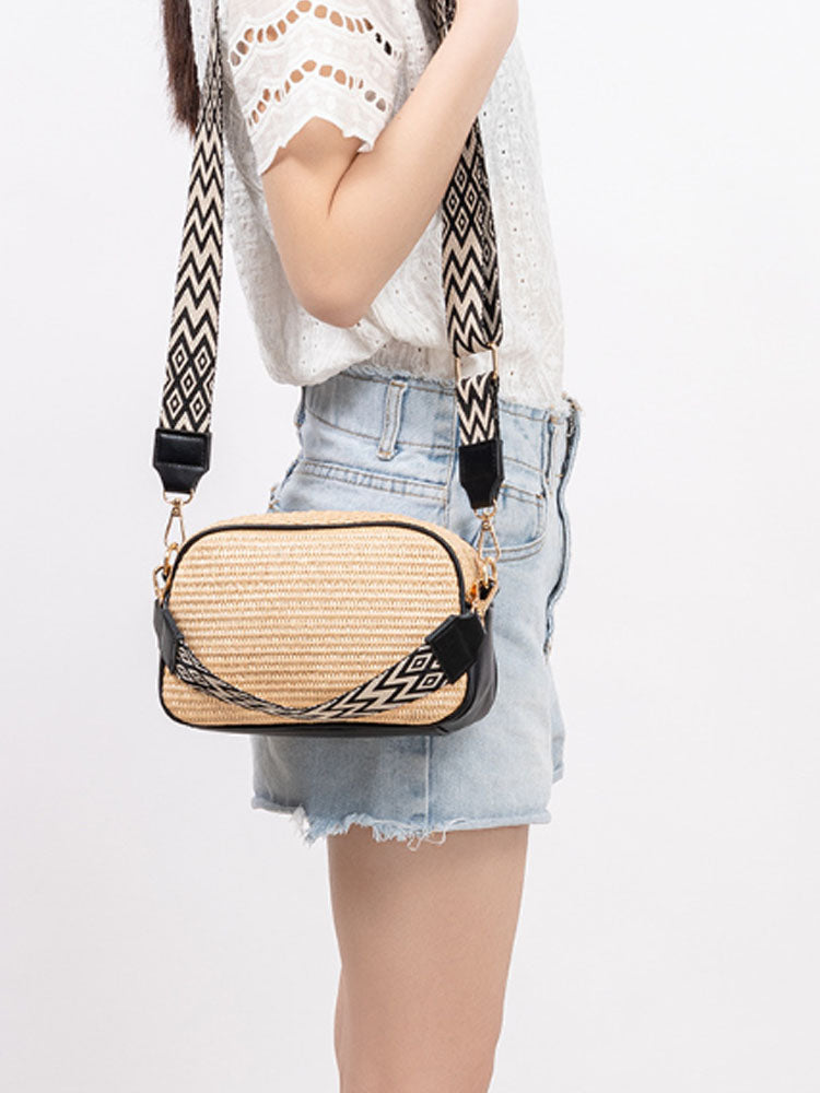 Grass Woven Mini Square Bag-CALLISTARI