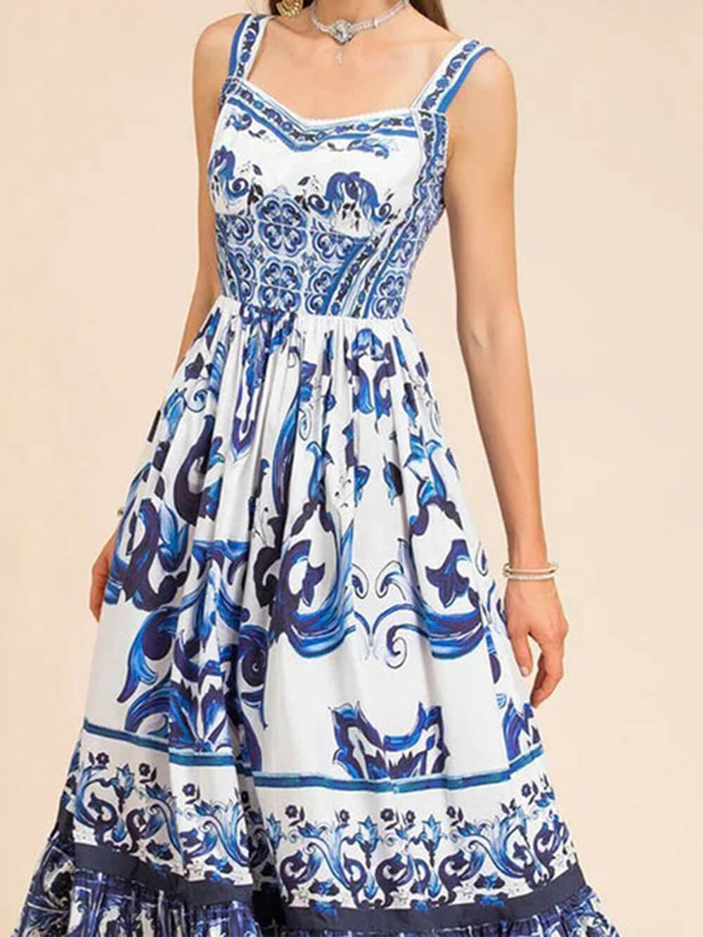 Casual Sling Print Loose Dress-CALLISTARI