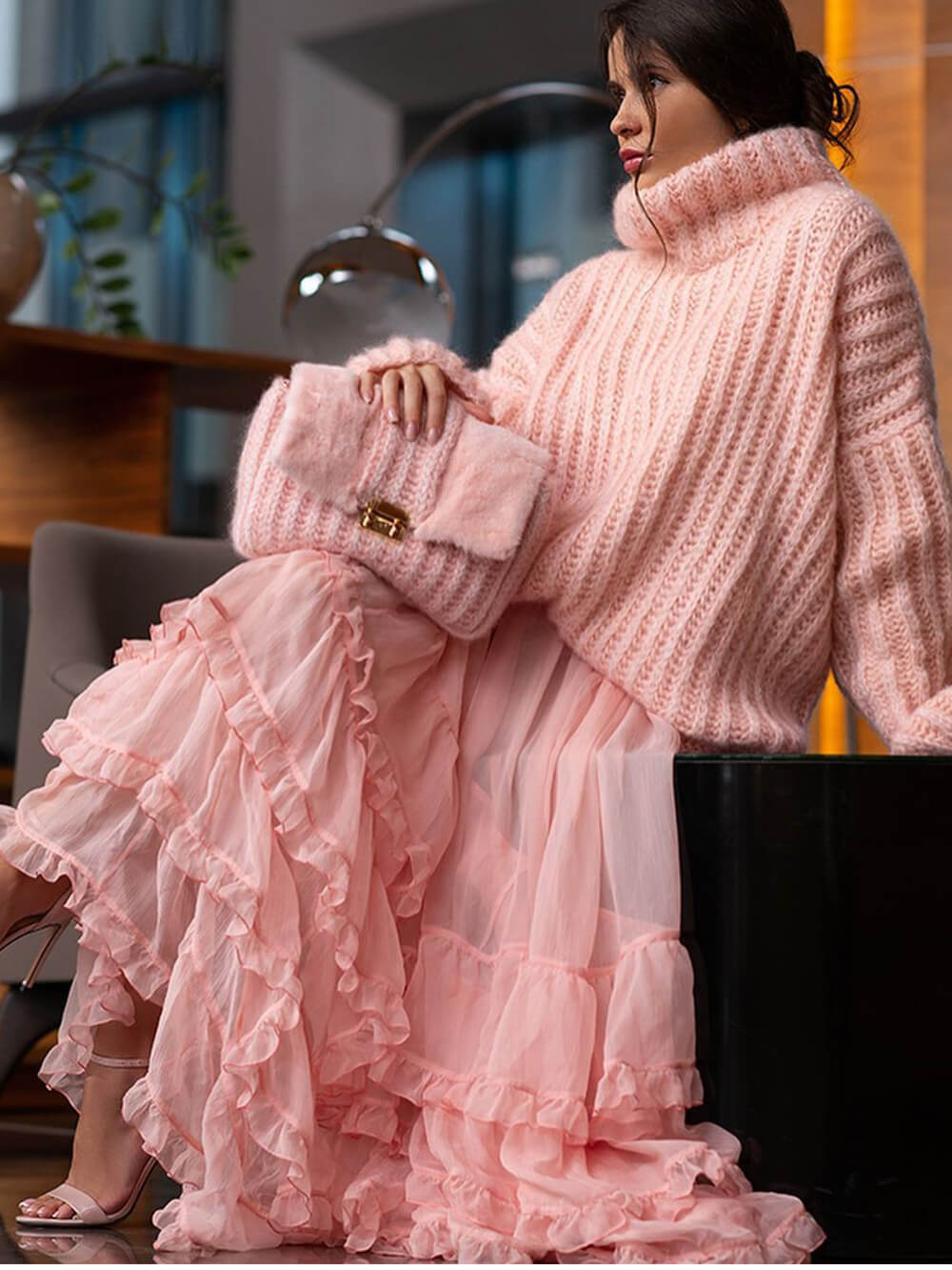 Solid Color Long Sleeve Sweater-CALLISTARI