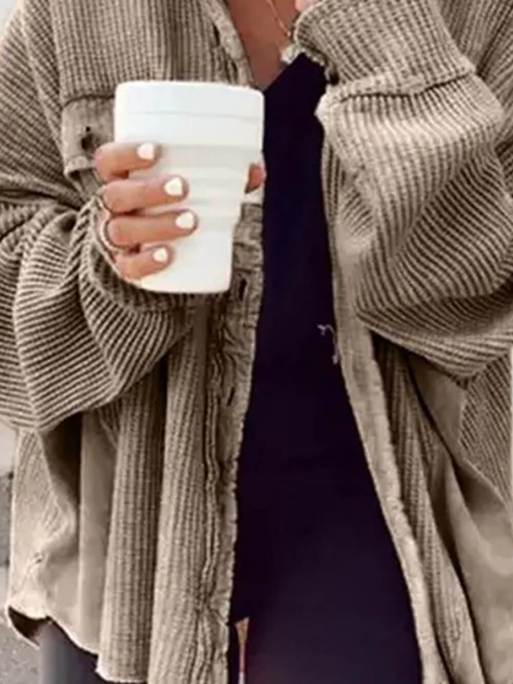 Corduroy Button Jacket Up Top-CALLISTARI