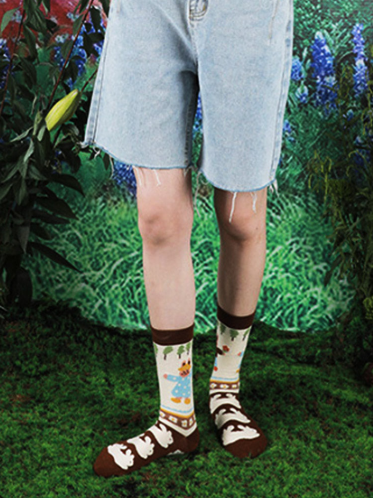 Cute Bunny Mid-Calf Socks-CALLISTARI